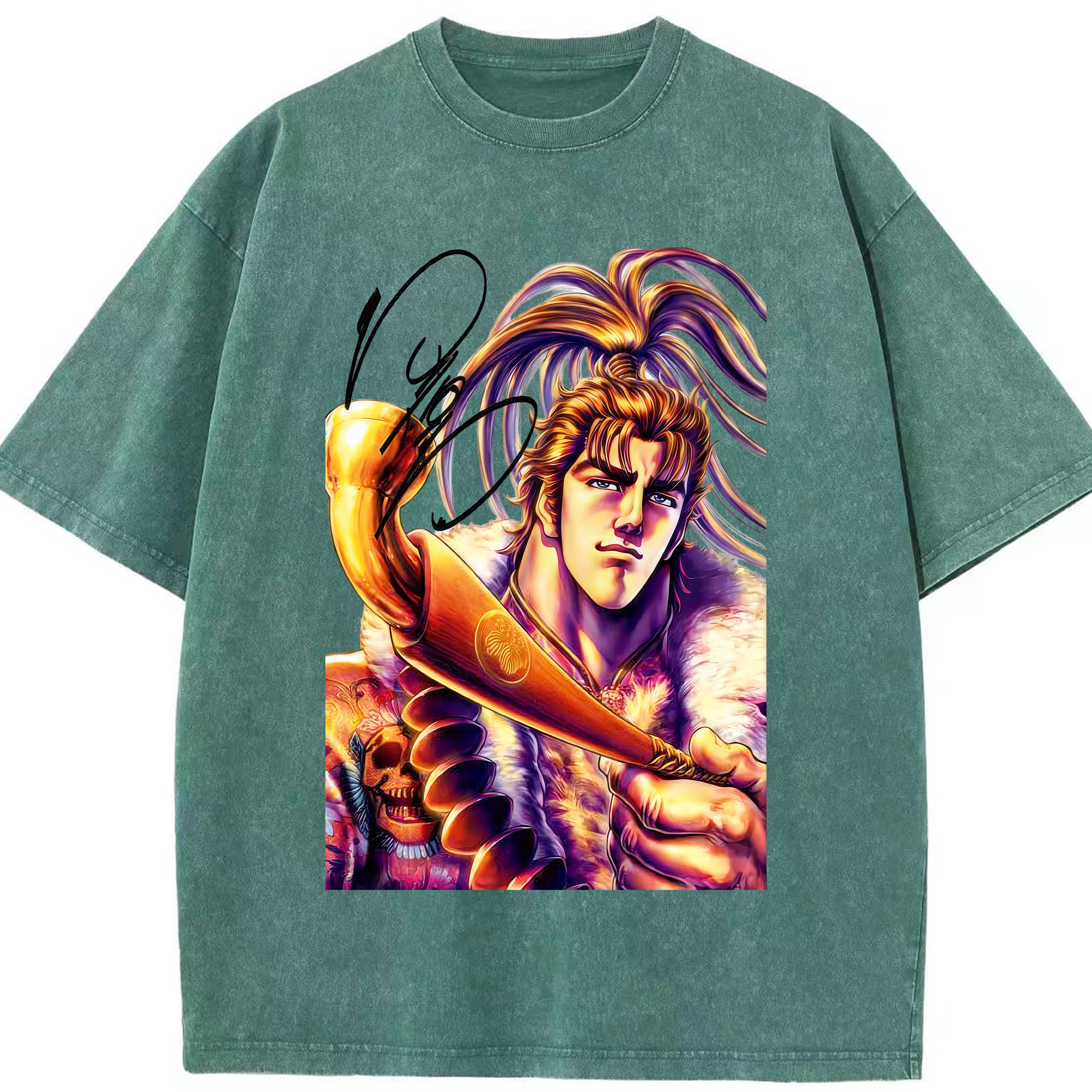 （画像用） 北斗の拳 Fist of the North Star 綿100% ヴィンテージ風 半袖Tシャツ（フロントプリント）